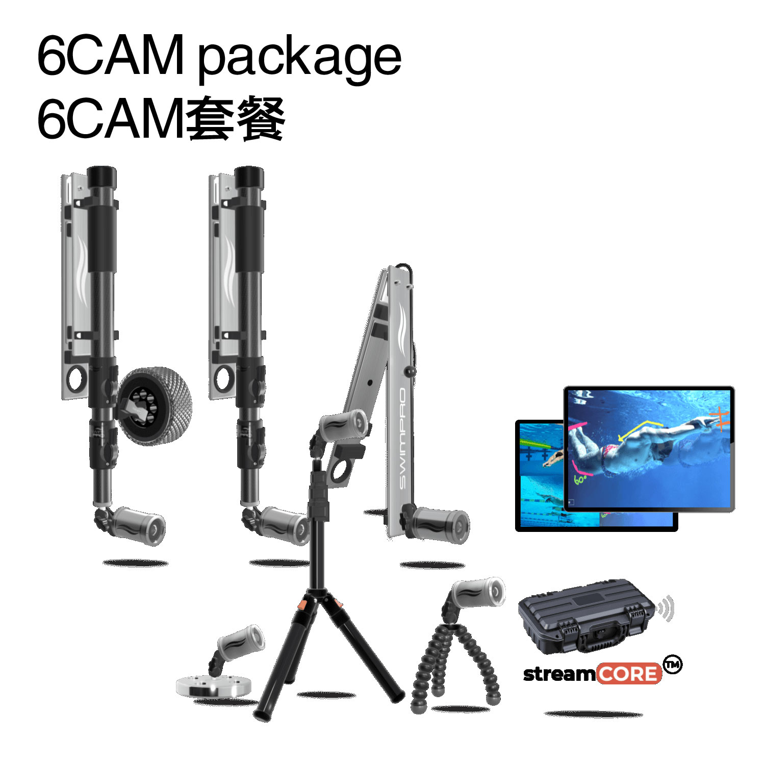 SwimPRO 游泳实时反馈视频监测系统 水上水下游泳摄像机 无线 水下相机