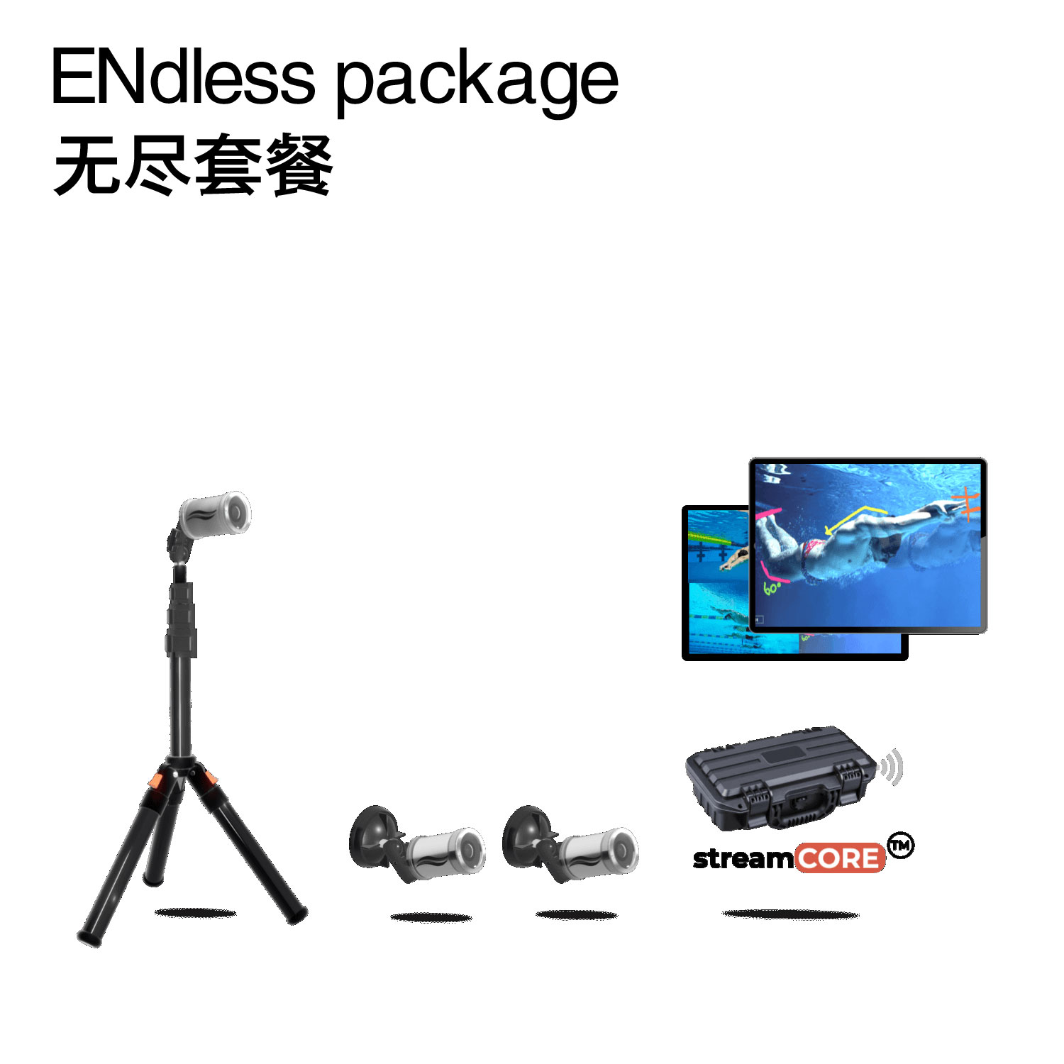 SwimPRO 游泳实时反馈视频监测系统 水上水下游泳摄像机 无线 水下相机