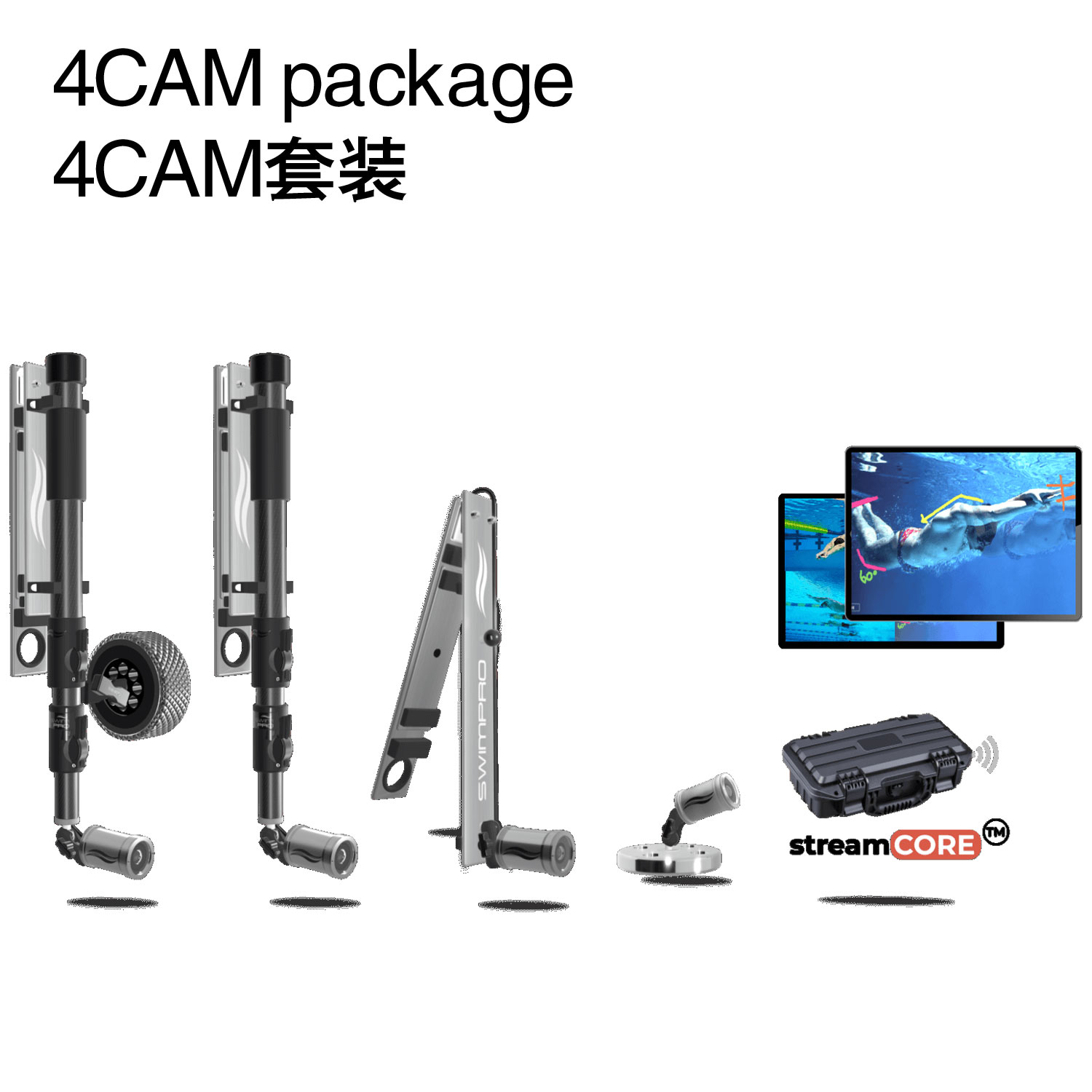 SwimPRO 游泳实时反馈视频监测系统 水上水下游泳摄像机 无线 水下相机