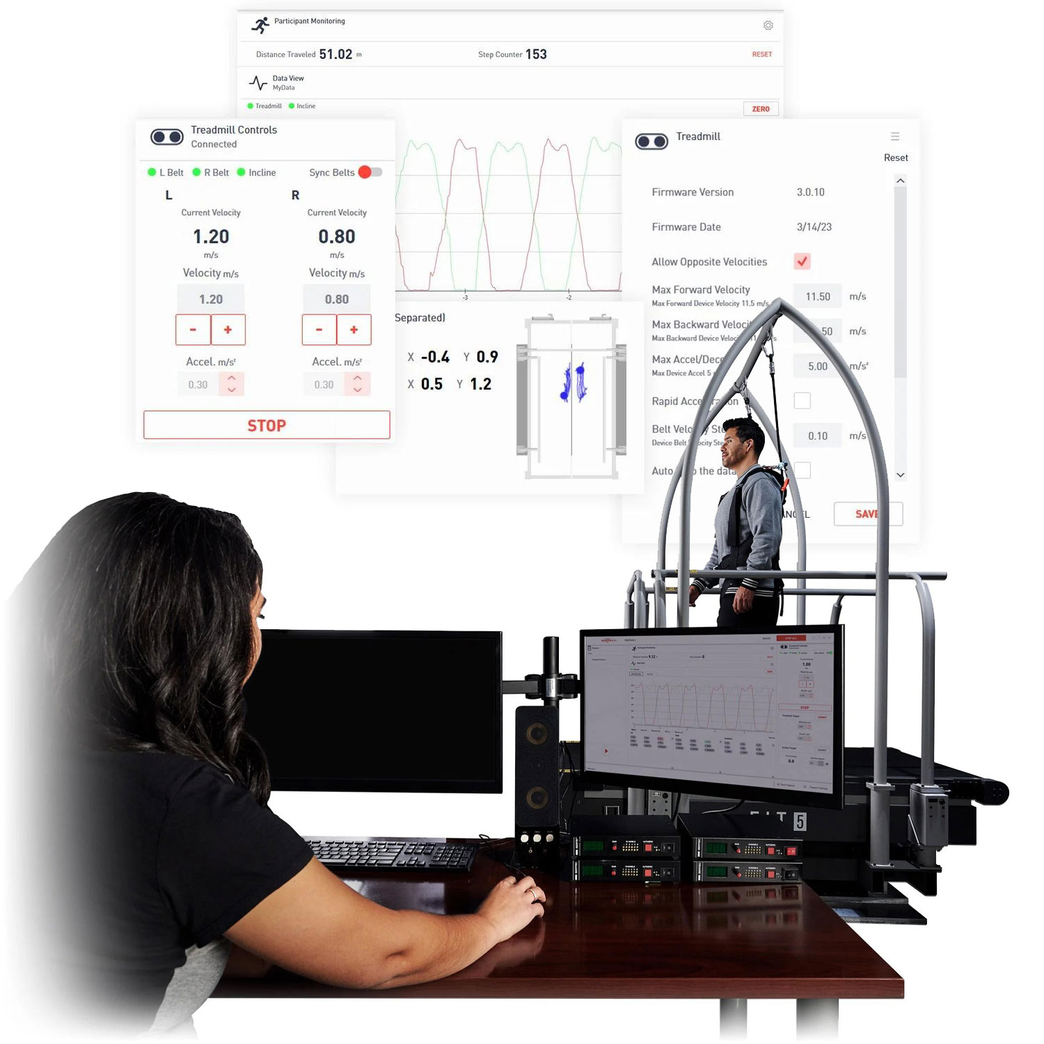 Bertec 全功能测力跑台 测力跑步机 测力跑台 测力扶手 Instrumented Treadmill FIT Gen 5